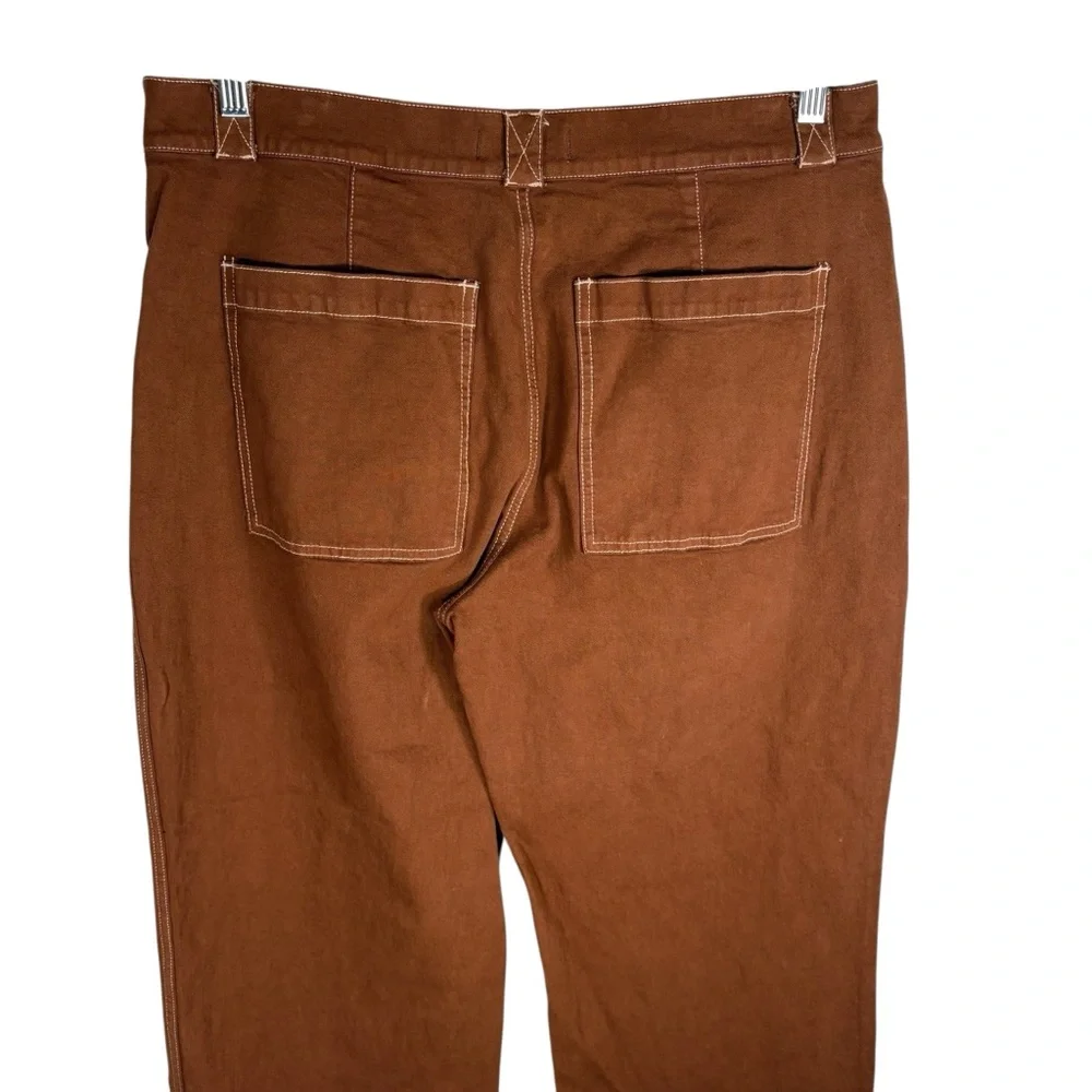 Madewell Emmett Wide Leg Chestnut Brown Trousers Womens P33 Jeans Pants Denim - Picture 8 of 10